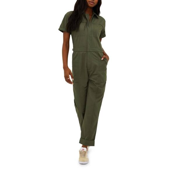 Beach Riot Women’s Small Olive Green Racetrack Twill Jumpsuit - Picture 1 of 8